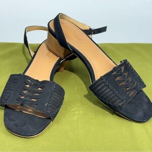 Corso Como Black Suede Woven Sandals